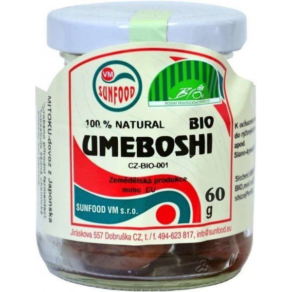 Doplněk stravy Sunfood Bio Umeboshi 60 g