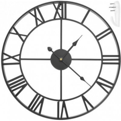 Iso Trade Retro nástěnné hodiny - černé – Zboží Dáma
