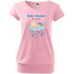 Těhotenské tričko Baby shower Chlapeček růžová – Zboží Dáma