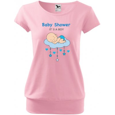 Těhotenské tričko Baby shower Chlapeček růžová – Zboží Dáma