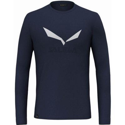 Salewa Solid Logo Dry L/S Tee navy blazer melange – Zboží Dáma