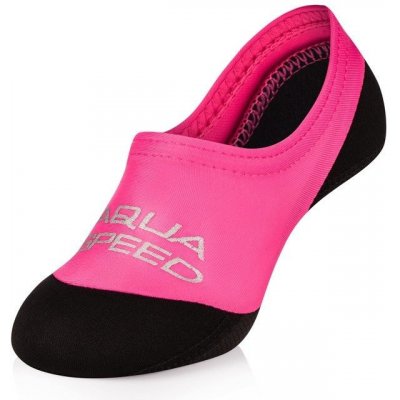 AQUA SPEED Ponožky na plavání Neo Pink/Black Pattern