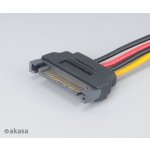 AKASA SATA redukce napájení na 4pin Molex, 15cm, 2ks v balení – Zboží Živě
