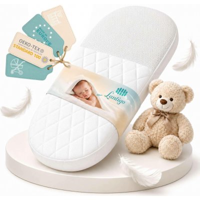 Pemicont Lantigo AERO Dětská Matrace Oválná 75x30x6 cm Oboustranná 3D-Airmesh Prodyšná, Aloe Vera Potah Pratelný – Zboží Dáma