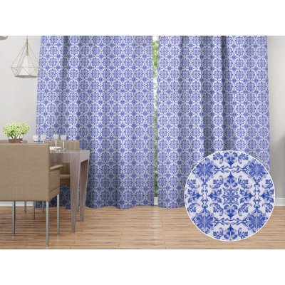 Biante Dekorační závěs TF-118 Modro-bílý vzor Maroko 140x200 cm – Hledejceny.cz