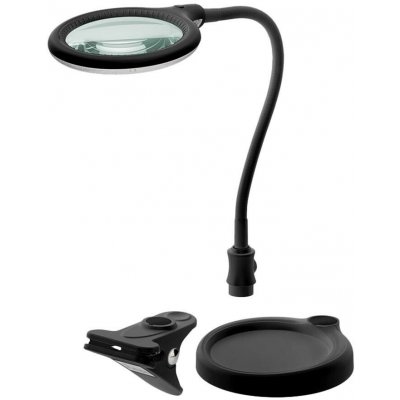 goobay Stolní lampa s lupou, 100mm, 3 dioprie, LED osvětlení 6W, klip a stojánek, černá (64990) - 40.92.0362 – Hledejceny.cz