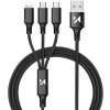 Wozinsky cable 3w1 USB - USB Typ C/ micro USB/ Lightning 2,8A 1,25m černá