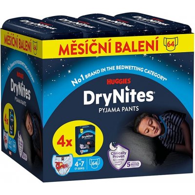 Huggies DryNites JUMBO box pro chlapce 4-7 let 17-30kg 4x16ks – Hledejceny.cz