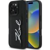 Pouzdro a kryt na mobilní telefon Apple Karl Lagerfeld pouzdro pro iPhone 16 Pro KLHCP16LPGPVKSK (Grained PU Cardslot Metal Signature) černé