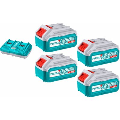 TOTAL Sada baterií a nabíječky, 20V Li-ion, 4000mAh, industrial EXTTFBCLI20244 – Sleviste.cz
