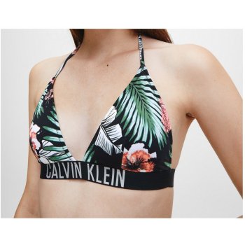 Calvin Klein květinový bikiny top FIXED TRIANGLE-RP-PRINT