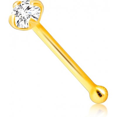 Šperky eshop zlatý piercing do nosu ze 14K zlata rovný tvar, čirý zirkon kulatého tvaru S1GG176.23 – Hledejceny.cz