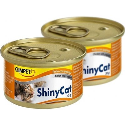 Shiny Cat kuře a papája 2 x 70 g – Zboží Mobilmania