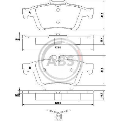 Sada brzdových destiček, vždy 4 kusy v sadě A.B.S. 37477 | Zboží Auto