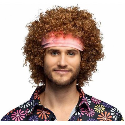 Paruka hippy afro hnědá