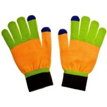 Aligator Touch Jolly pestrobarevné pletené rukavice pro kapacitní dotykový displej oranžová