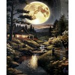 Norimpex diamantové malování 30 x 40 cm Horská chata při úplňku – Hledejceny.cz