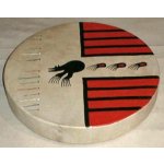 Mato Šamanský buben Bizon se stopami Velikost šamanského bubnu 30 cm – Zboží Dáma