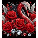 Norimpex Diamantové malování Labuť s růžemi a diamanty 30 x 40 cm – Sleviste.cz