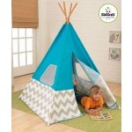 Kidkraft Teepee Play Turquise w šedá / bílá Chevron – Zboží Dáma