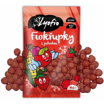 Lyofio Kukuřičné křupky jahoda 80 g – Zbozi.Blesk.cz