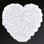 PartyDeco Dekorativní květinové srdce bílé plné, 50 cm – Sleviste.cz