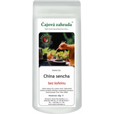 Čajová zahrada China Sencha zelený čaj Bez Kofeinu zelený čaj 1 kg – Zbozi.Blesk.cz