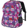 Školní batoh Easy batoh tříkomorový fialovo-barevné káro