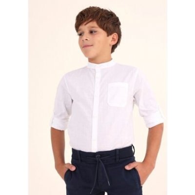 Mayoral chlapecká košile s mao límcem 6115-77 bílá – Zboží Dáma