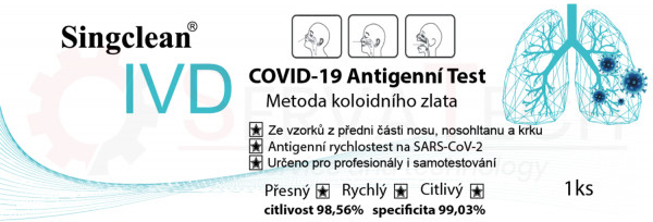 Hangzhou Singclean COVID 19 Test Kit Colloidal Gold Method 1 ks