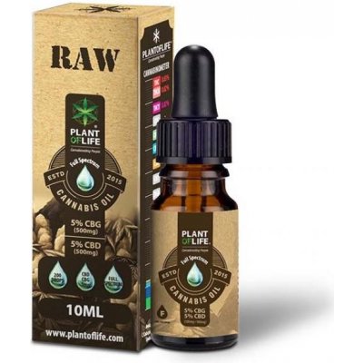 Plant of Life CBD-CBG Raw konopný olej Fullspectrum 5% CBD / 5% CBG 10 ml