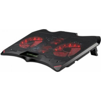 Esperanza EGC102 Buran herní chladící podložka pod notebook černo-červená / 4 ventilátory / červené LED podsvícení (CHLESPPOD0002)
