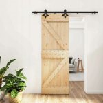 vidaXL Posuvné dveře Přírodní a černá 70 x 210 cm – Zboží Mobilmania