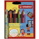 Stabilo woody 3v1 duo dvojfarebná tuha 5 ks sada so strúhadlom – Sleviste.cz