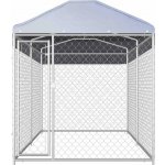 Greatstore Venkovní psí kotec se stříškou 382 x 192 x 225 cm – Zboží Dáma