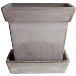 Květináč s podmiskou Gaia Square Grey 21 cm Bergs Potter – Hledejceny.cz
