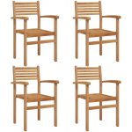 OMAXI 938060 Židle 4 pcs Hnědá 56 x 55 x 90,5 cm Pevné teakové dřevo – Hledejceny.cz