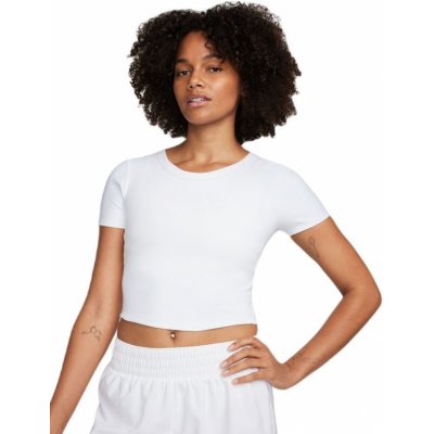 Nike One Fitted Dir-Fit Short Sleeve Top white/black