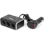 Rozdělovač zásuvky zapalovače s nabíječkou 2x USB-A QC3.0 12V 24V 120W 80cm AMIO-04364