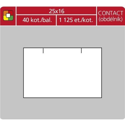 SK Label cenové etikety CONTACT - 25x16, 1125 ks, bílé – Zboží Dáma
