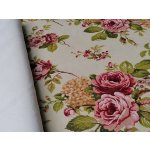 Dekorační látka RŮŽE CORNWALL šíře 140 cm – Sleviste.cz