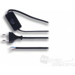 Solight flexo šňůra, 2x 0,75mm2, černá, plochá, vypínač, 3m PF18 – Sleviste.cz