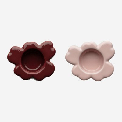 Marimekko Svícen Unikko vínový starorůžový sada 2ks – Hledejceny.cz