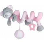 Baby Mix hračka na postýlku spirála medvídek modro hnědá – Zboží Mobilmania