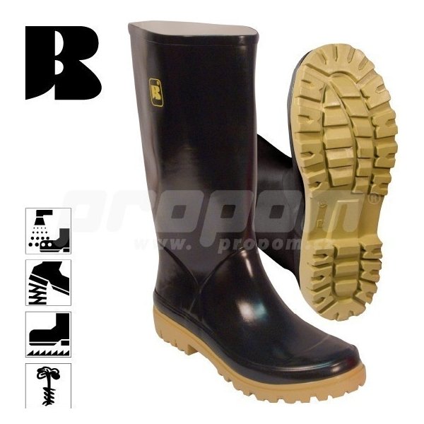 Pracovní obuv Protiskluzové holinky „B“ pánské černé GHPP