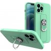 Pouzdro a kryt na mobilní telefon Apple Hurtel Ring Case s úchytem na prst a stojánkem pro iPhone 13 mint 5907769327469