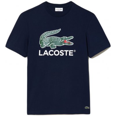 Lacoste Cotton Jersey Signature Print T-Shirt - navy blue