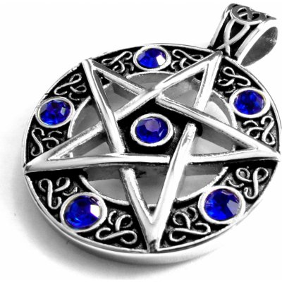 Steel Jewelry Přívěsek pentagram modrý krystal z chirurgické oceli PR171026 – Sleviste.cz