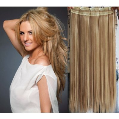 Clip in REMY vlasový pás 53cm rovný přírodní / světlejší blond – Zboží Mobilmania