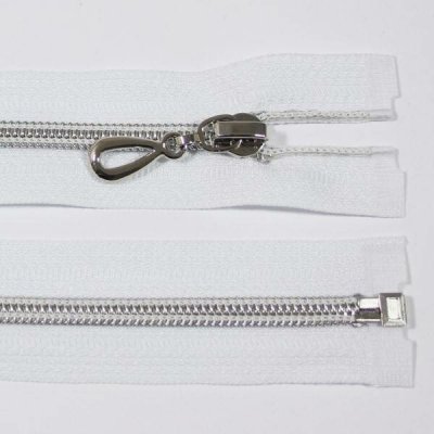 Zip spirálový 6mm délka 75cm, barva 101 (dělitelný) se stříbrnými zoubky – Hledejceny.cz